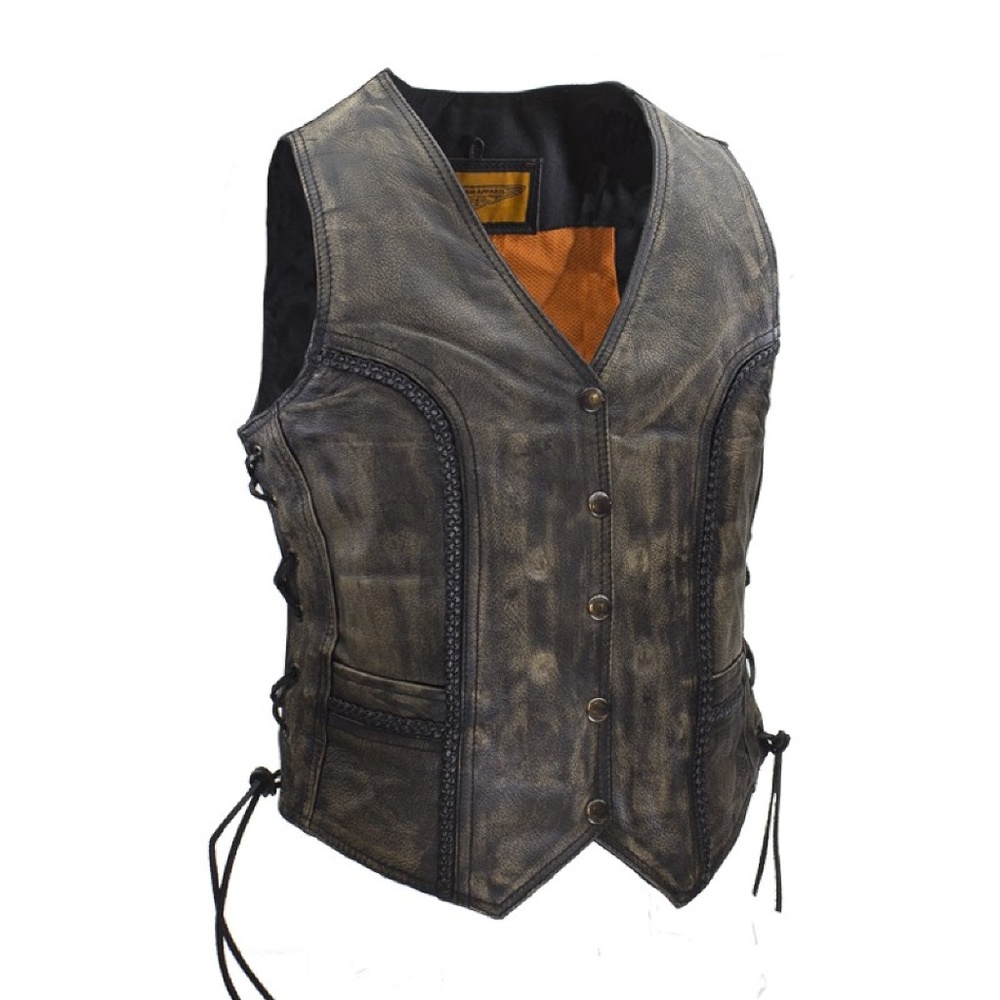 Classic Style Vest Distressed Brown NWT